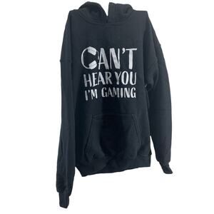 Boys' Black Graphic Gaming Video Game Graphic Hoodie Youth Size Large